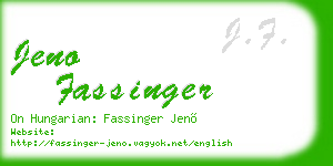 jeno fassinger business card